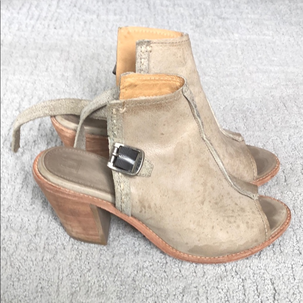 Frye open toe booties